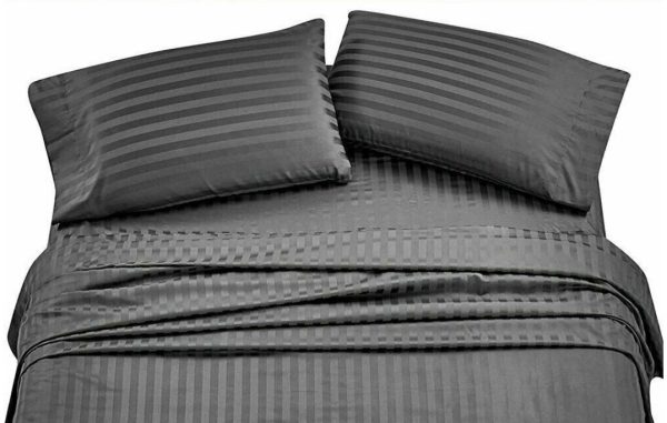 charcoal grey bedsheet and pillow