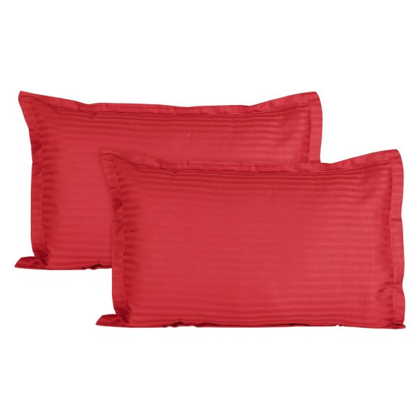 two coral red pillowcases