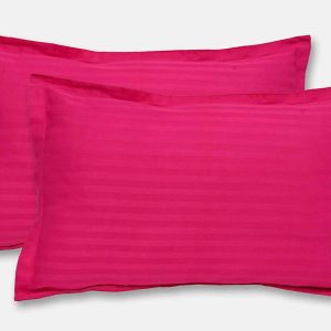 a pair of hot pink pillowcases