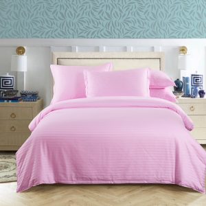 pastel pink bed linen