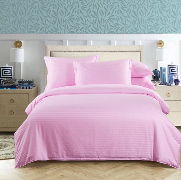 pastel pink bed linen