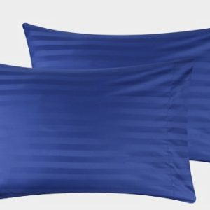a pair of roayal blue pillowcases