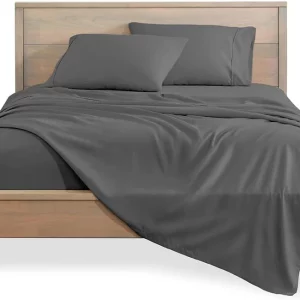 solid charcoal grey bedsheet and pillow covers