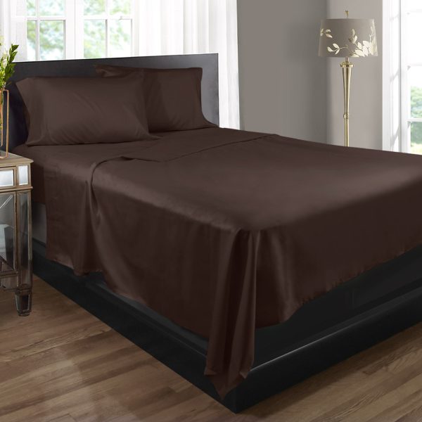 solid cocoa brown bedsheet